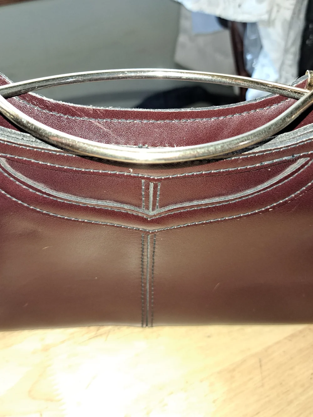 Genuine Leather By Reem Made In USA Top-Handle Women’s Bag in Deep Burgundy